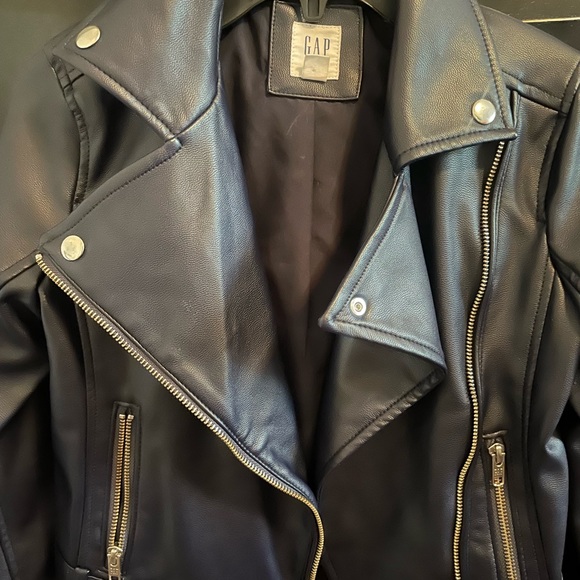 GAP Girls Pleather Motorcycle Jacket Size:S - Picture 4 of 5